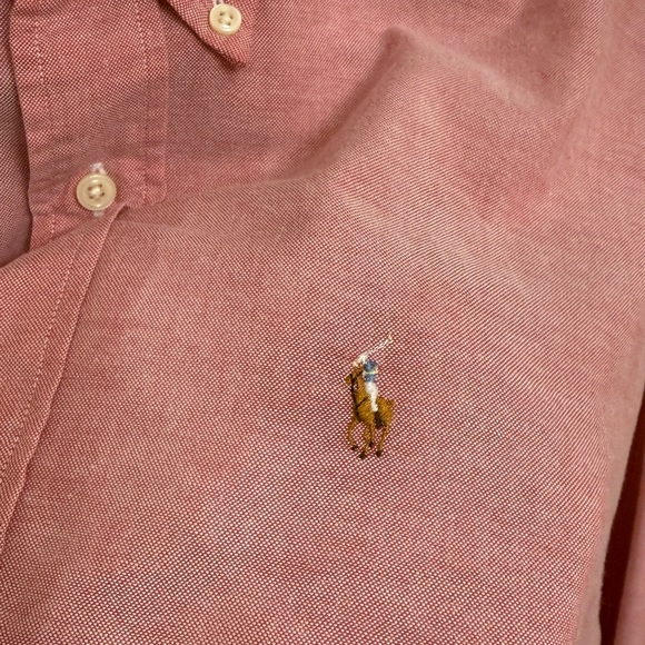Vintage Ralph Lauren The Big Oxford Shirt 90s Red L - Picture 5 of 10